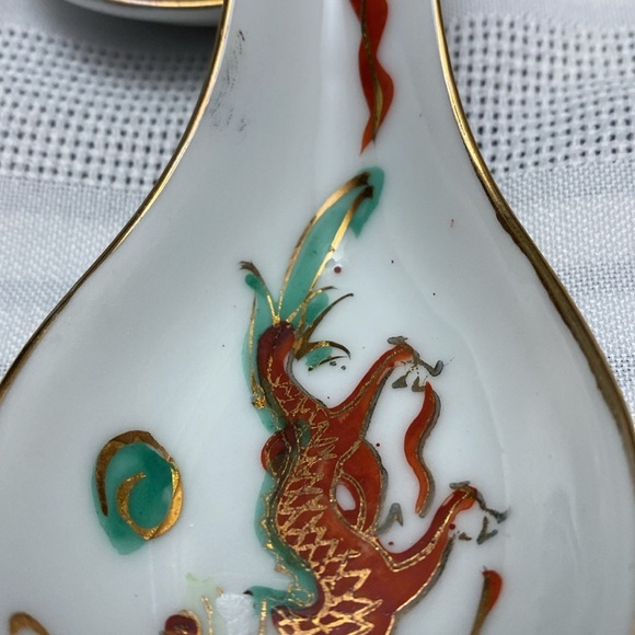 Set of 6 vintage Dragon and Pearl soup spoons - Picture 9 of 16